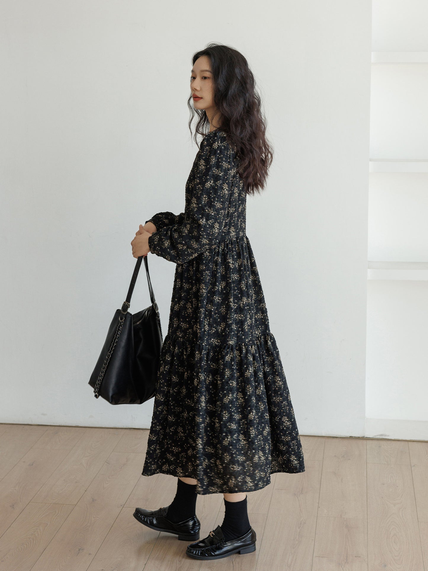 Floral Tea-Length Dress VAS0191