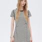Border Slim Fit Long Dress SHN0001