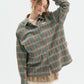 Green Plaid Drawstring Waist Shirt ZZF0360