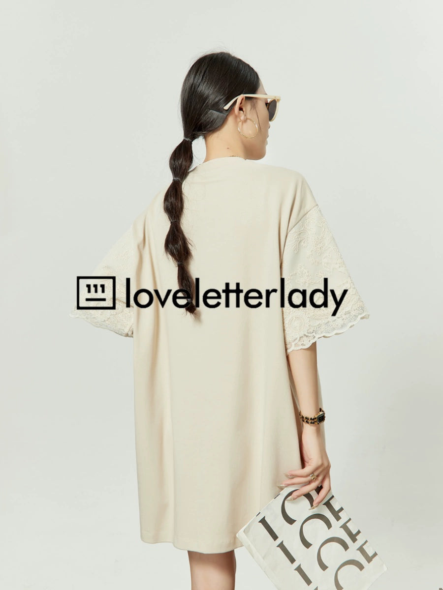 Lace Design T-Shirt Dress LLA0191