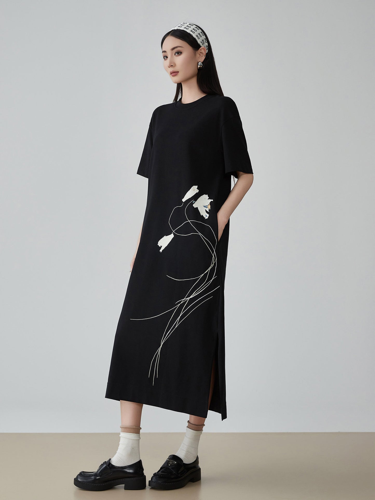 Flower Line Long Dress FER0194