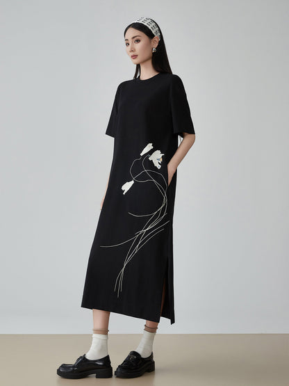 Flower Line Long Dress FER0194