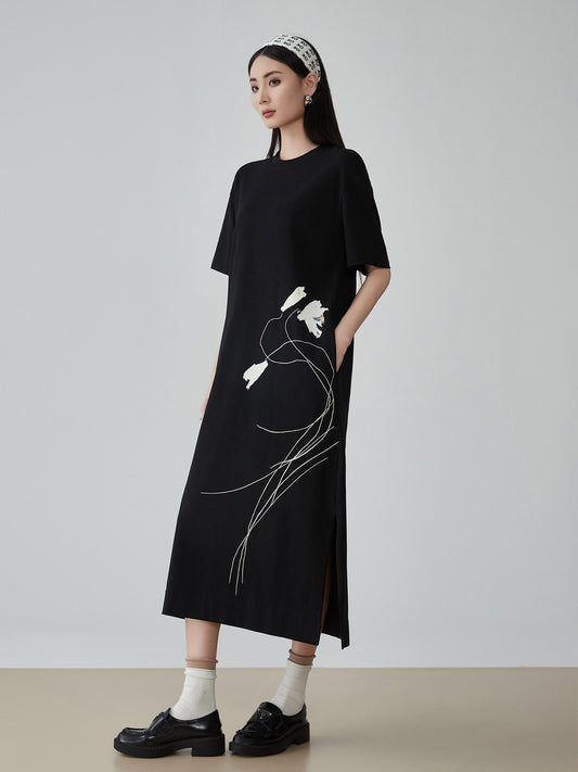 Flower Line Long Dress FER0194