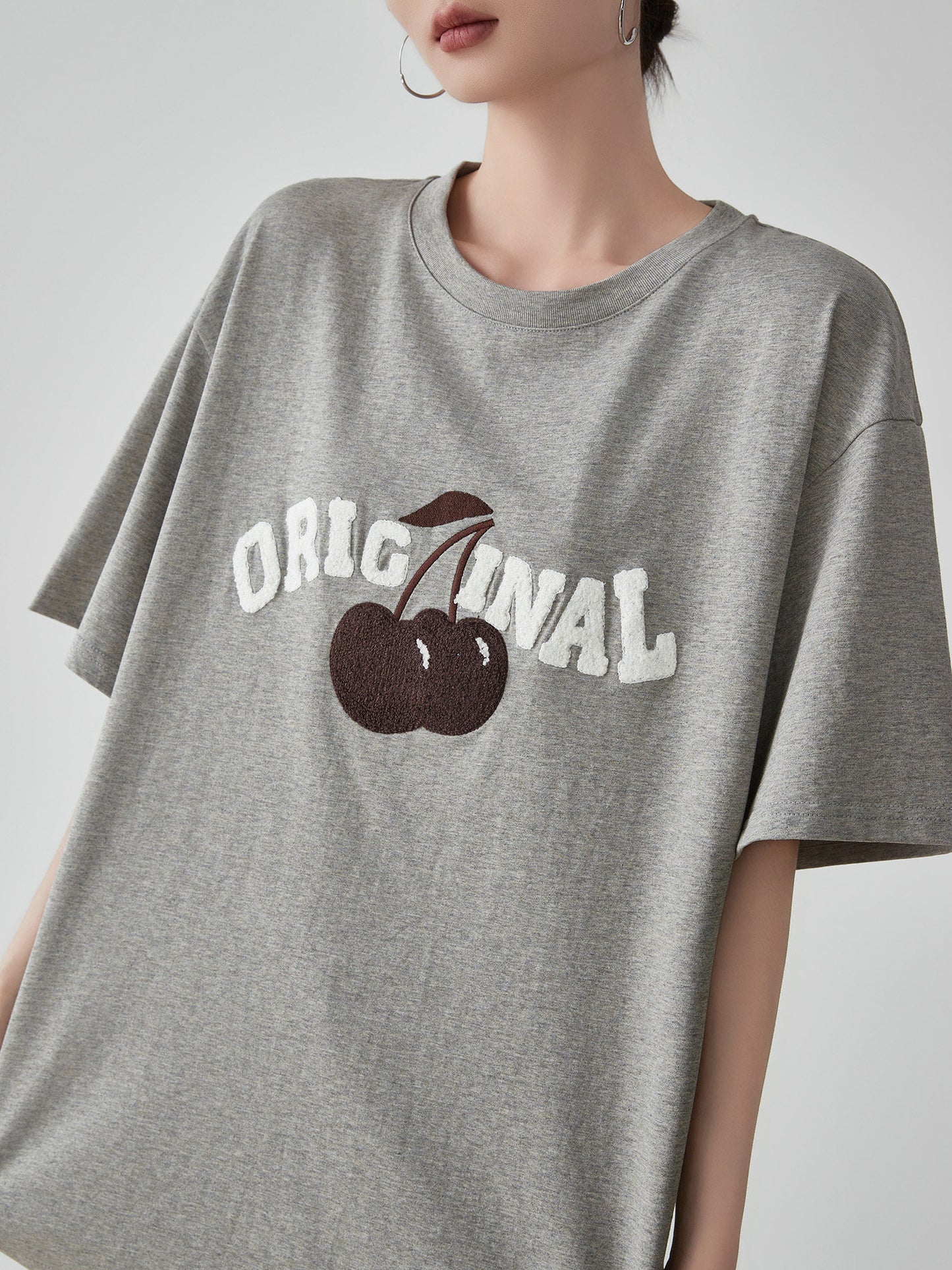 Cherry Print Short-Sleeve T-Shirt  FER0265