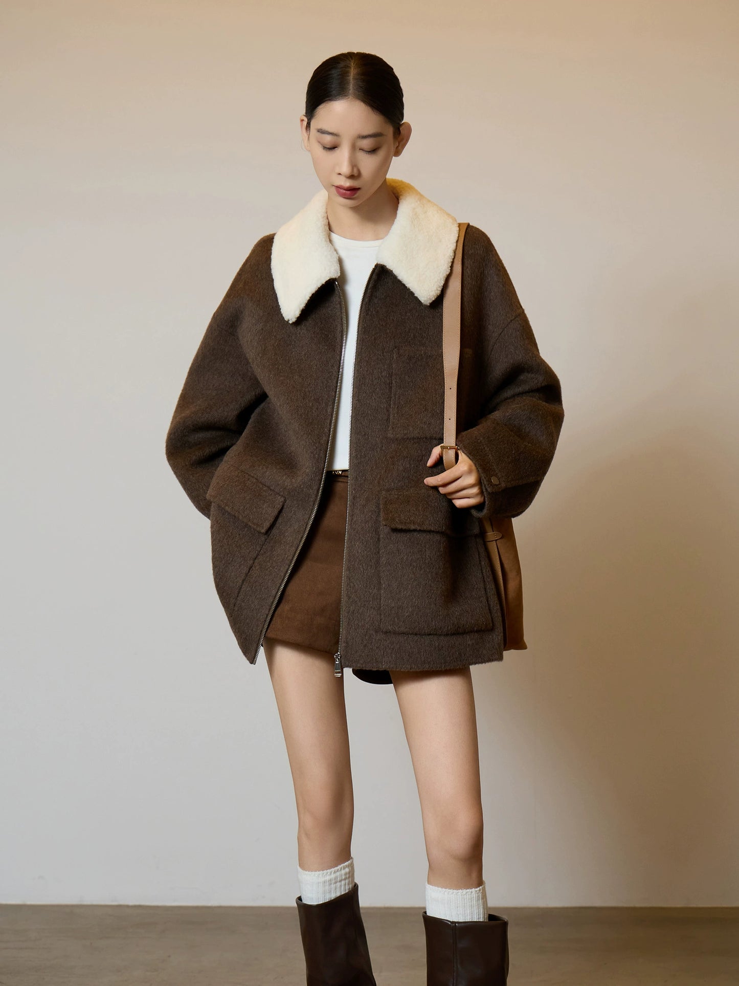 Fur Collar Suede Jacket SUY0011