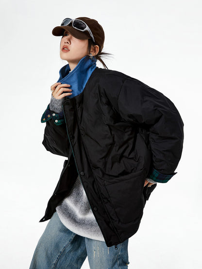 Color Block Collar Down Jacket ICM0108