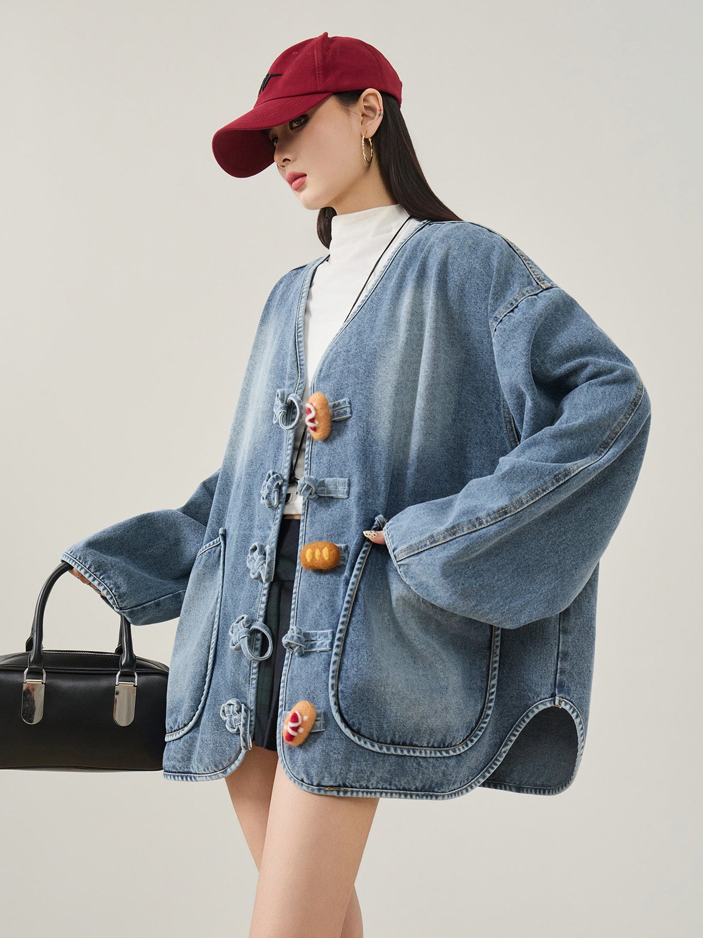 Duffle Button Denim Jacket FER0386