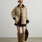 Pearl Satin Jacket / Brown Mini Skirt SUY0013