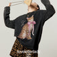Leopard Print Oversized Sweatshirt / Leopard Casual Pants LLA0657