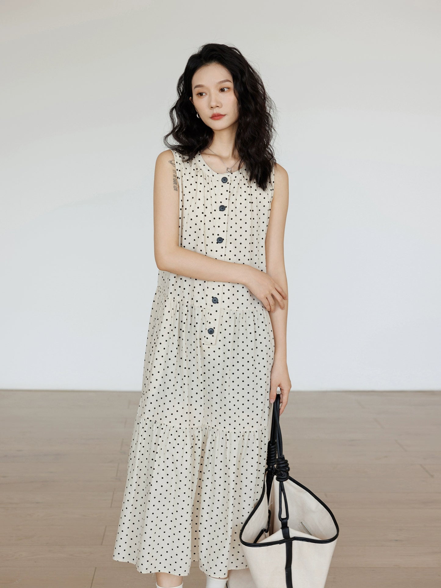 Polka Dot Tiered Dress VAS0036