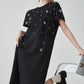 Bijou Flower Embroidery T-Shirt Dress FER0200