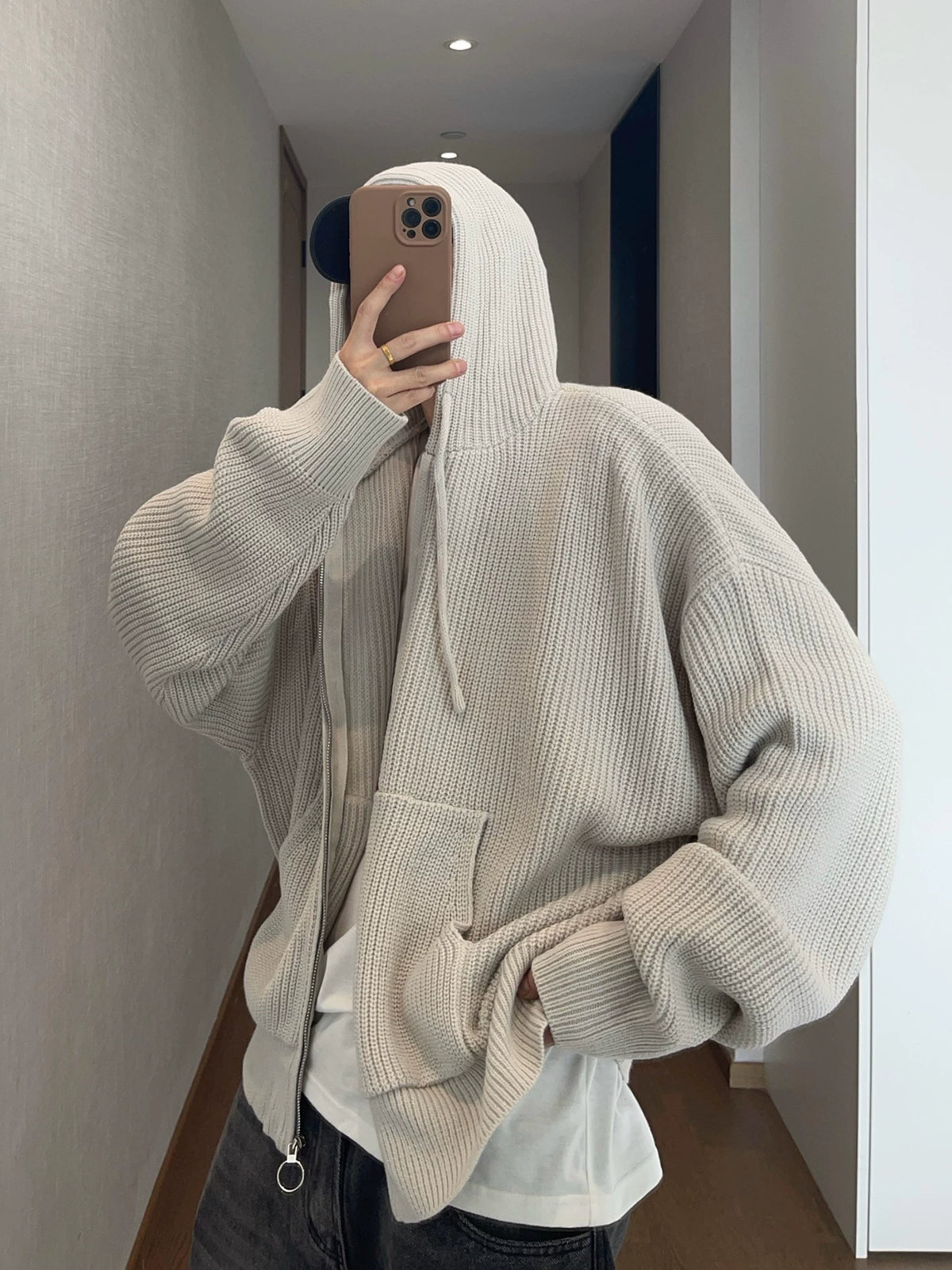 Zip-Up Knit Hoodie DAZ0007