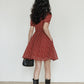 Square Neck Flower Mini Dress VAS0195