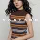 Mock Neck Sleeveless Ribbed Knit Top VAS0215