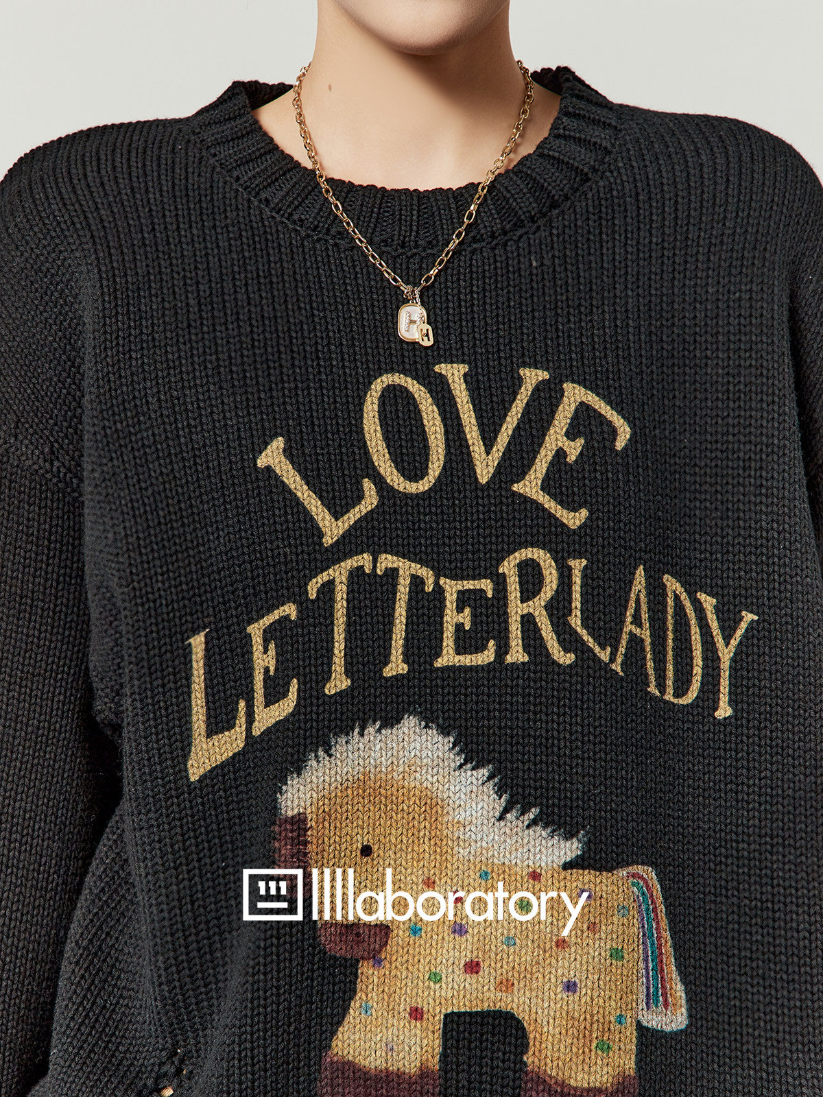 Horse Print Knit Top / Retro Mini Skirt LLA0637