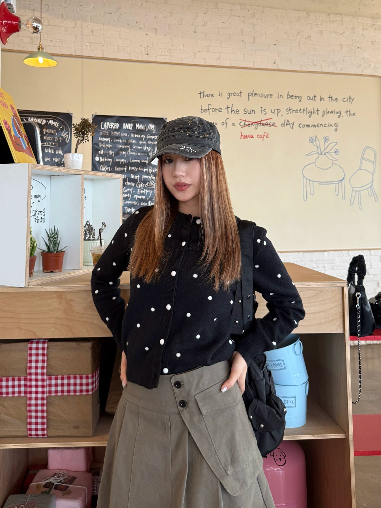 Polka Dot Knit Cardigan CYE0064