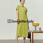 Yellow Green Striped Shirt Dress LLA0058