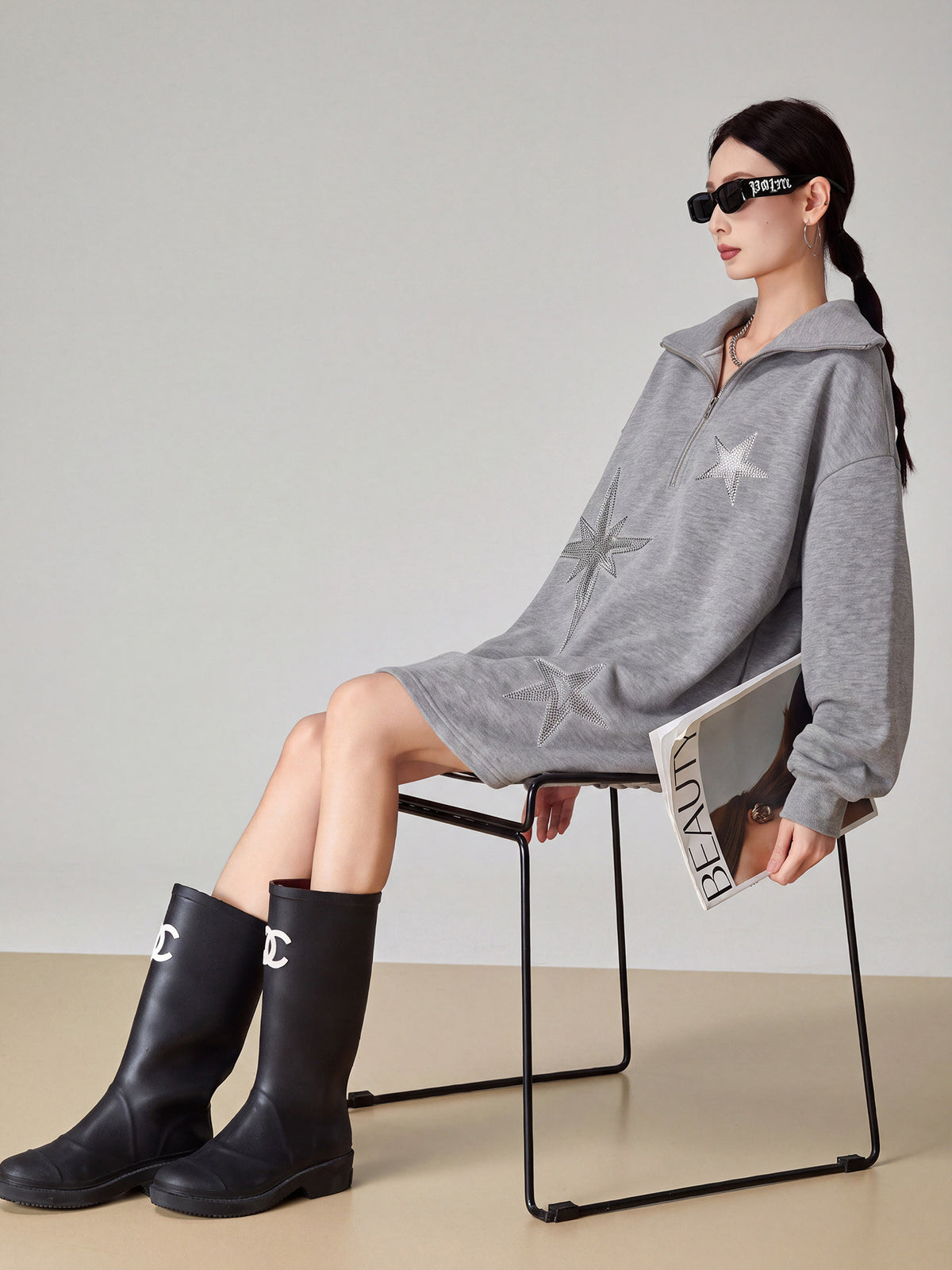 Half-Zip Sweatshirt Dress FER0388