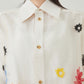 Flower Embroidered Long-Sleeve Shirt FER0098