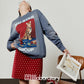 Cat Print Retro Sweatshirt/Retro Polka Dot Skirt LLA0607