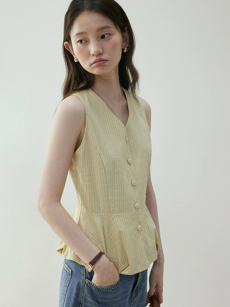 V-Neck Flare Stripe Vest VOE0004