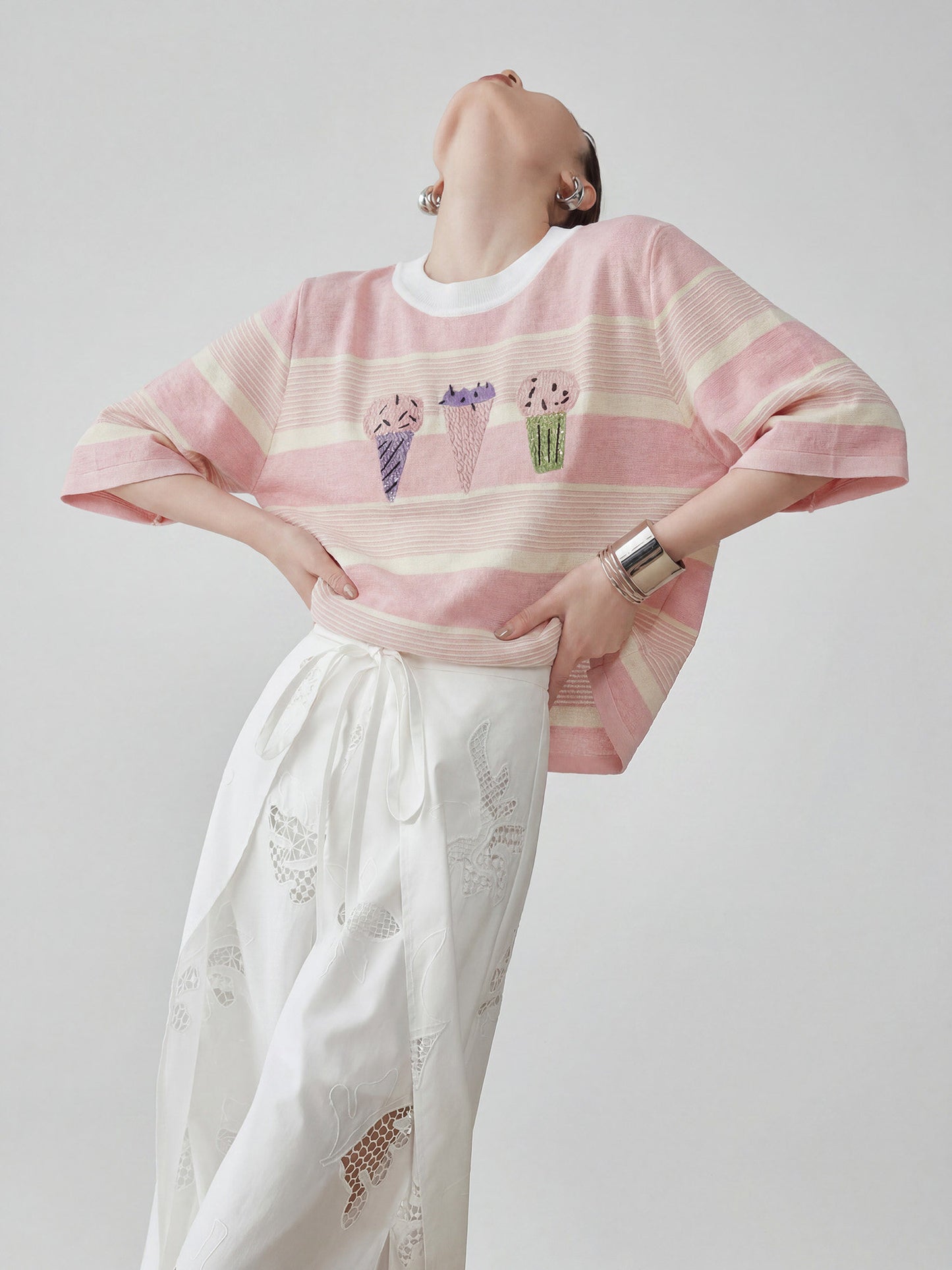 Ice Cream Short-Sleeve Summer Knit FER0259