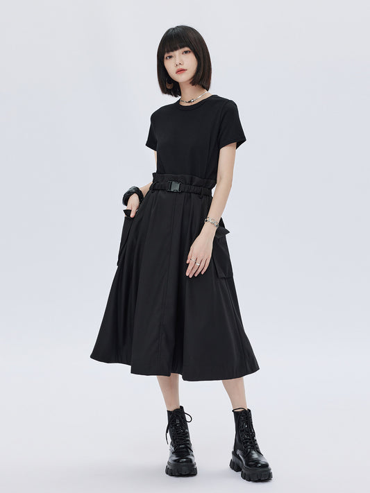 Patch Pocket Waist T-Shirt Dress SHN0013