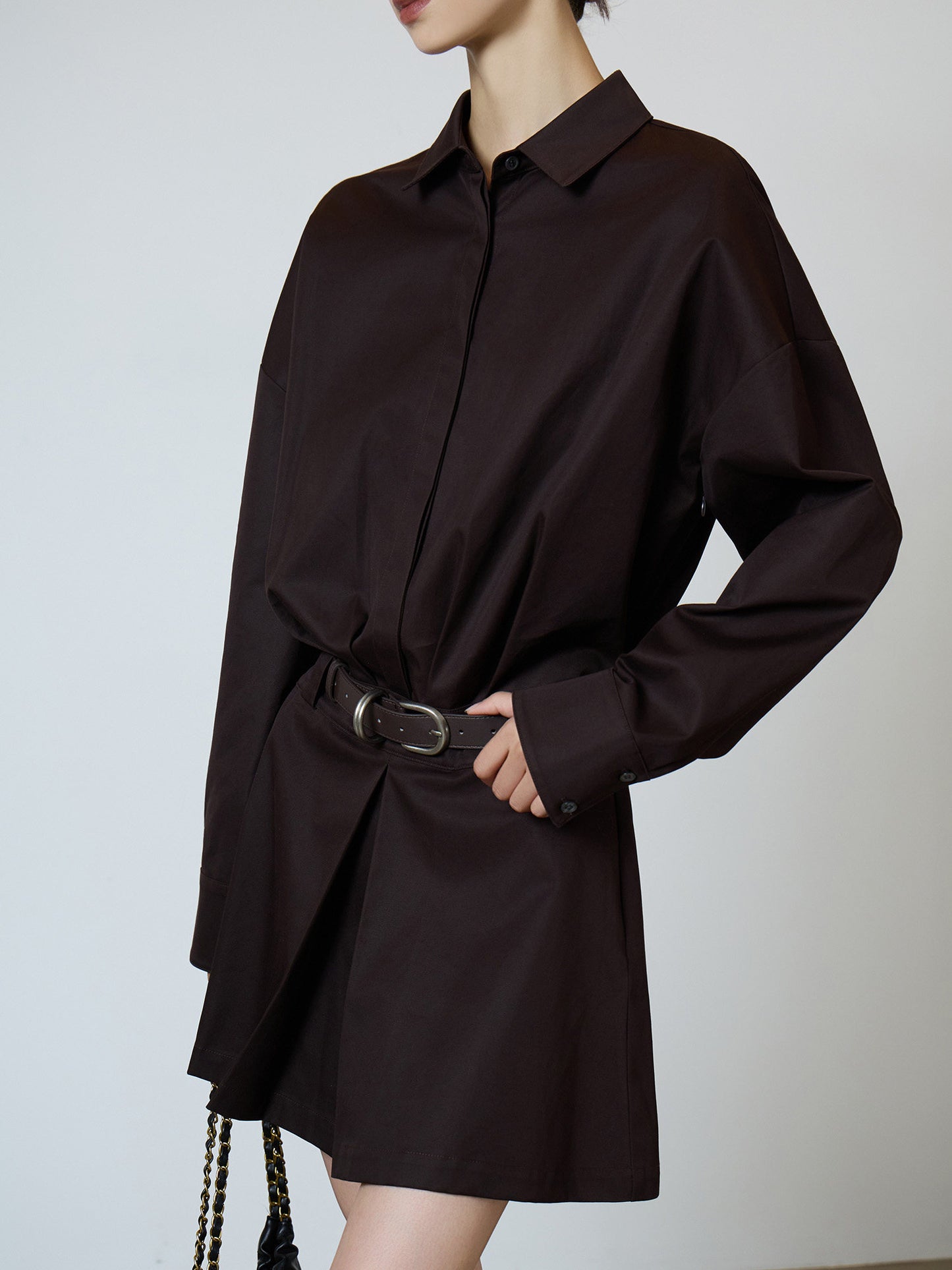 Vintage Brown Shirt Dress SUY0027