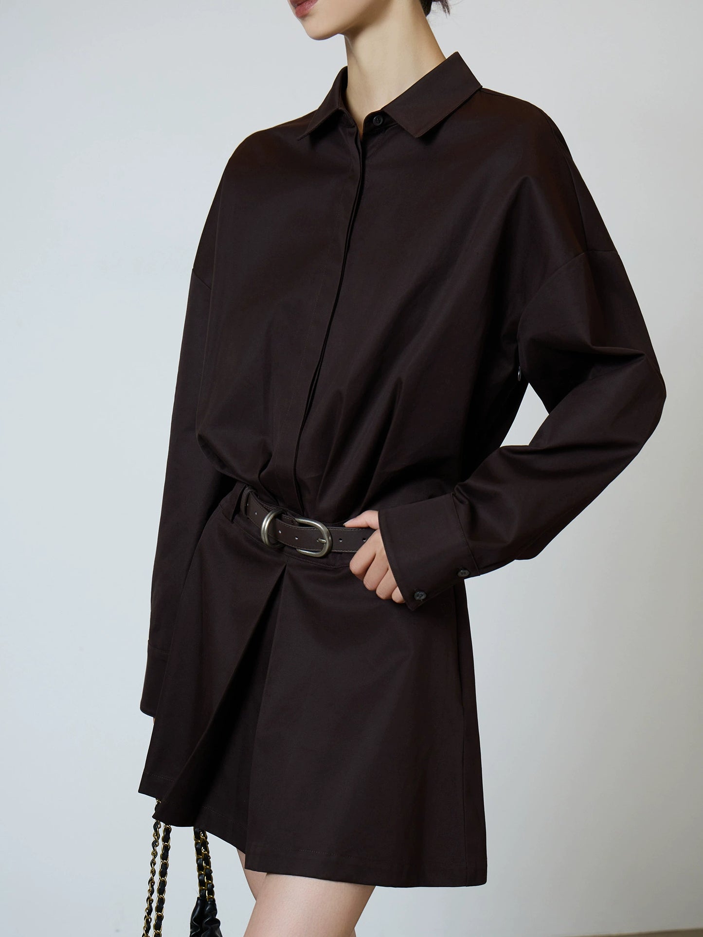 Brown Shirt Dress SUY0003