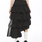 Asymmetry Side Line Tiered Long Skirt BGS0043