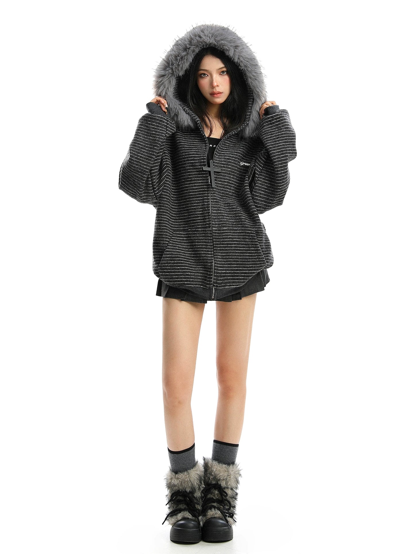 Fur Food Thin Striped Jacket BGS0019
