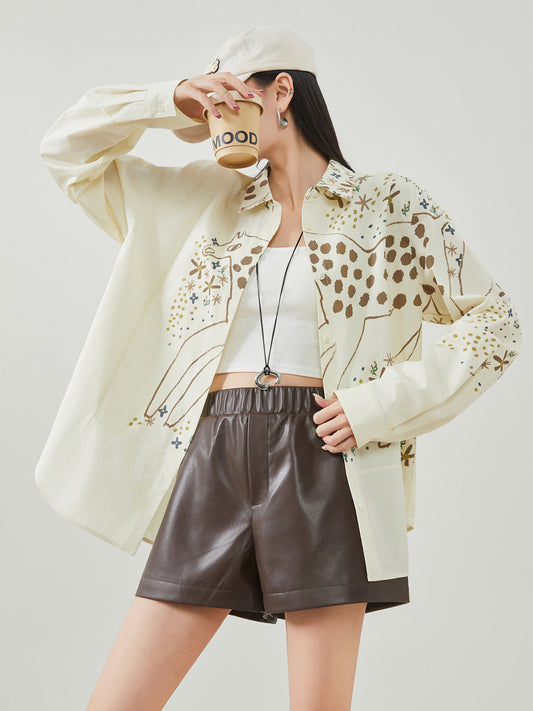 Pony Print Long-Sleeve Shirt FER0095