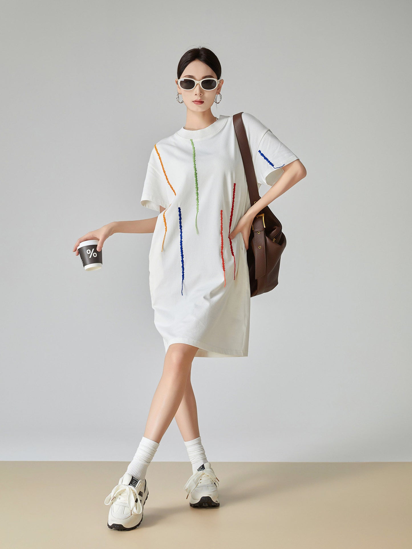 3D Embroidery T-Shirt Dress FER0185