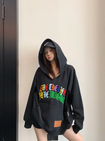 Key Neck Rainbow Logo Sweat Hoodie YLS1058