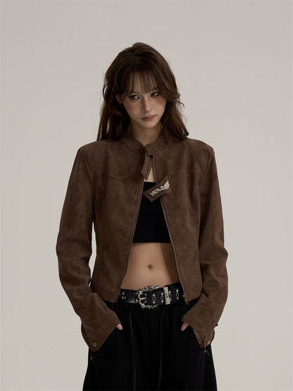 Suede Cropped Jacket ONP0003