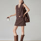 V-Neck Fringe Vest / Mini Skirt FER0324