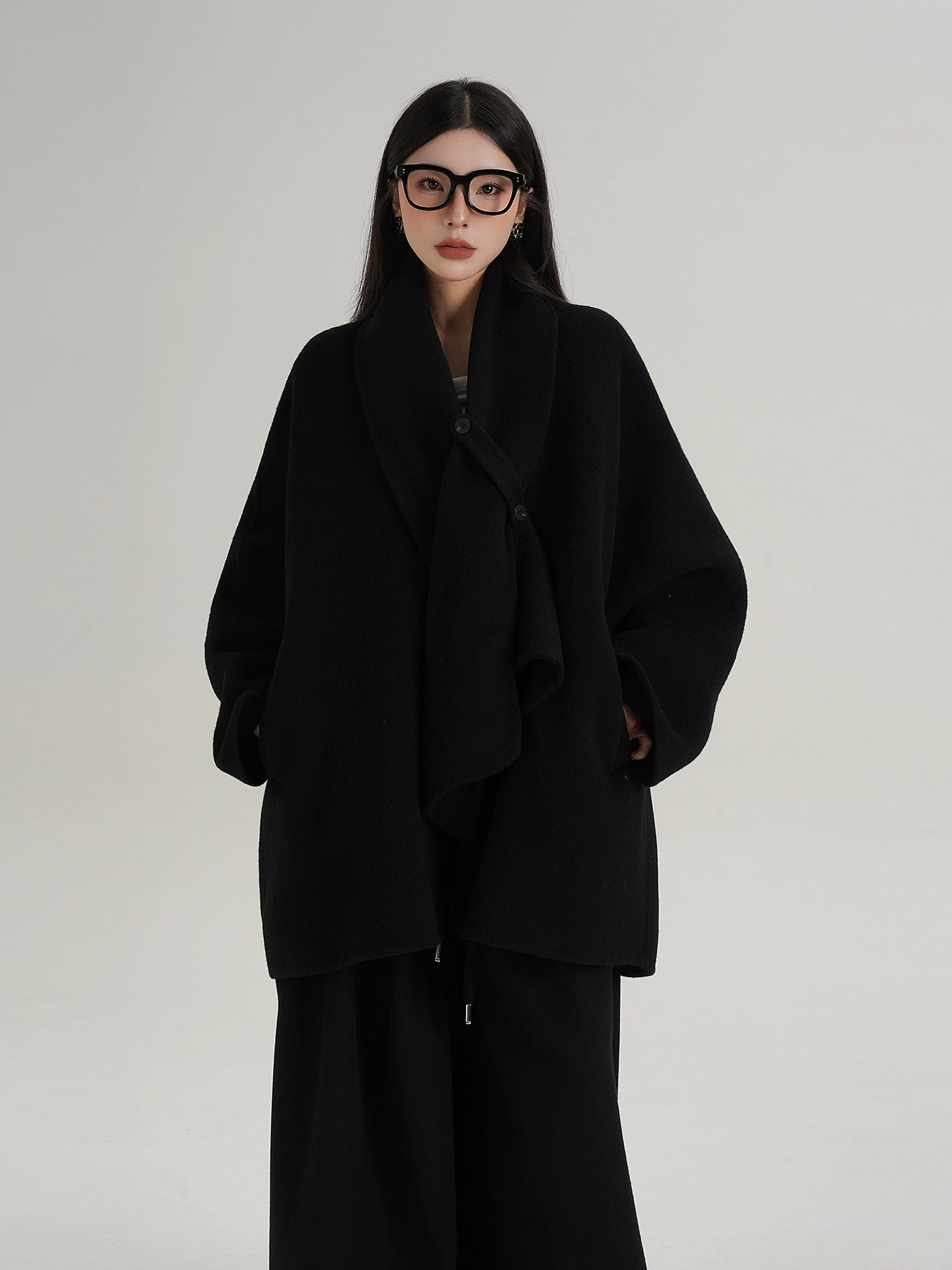 Collarless Wool Coat SRS0367