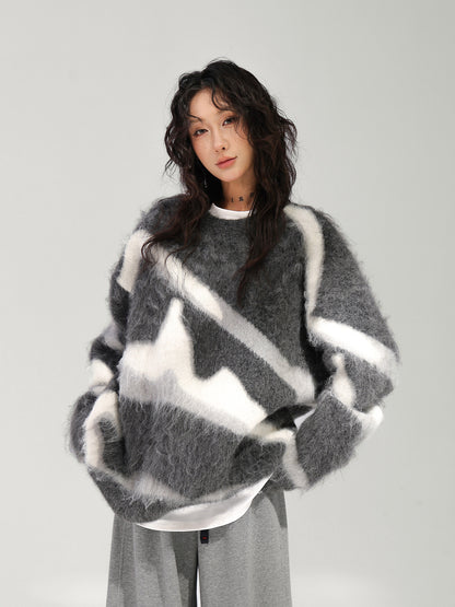 Mohair Jacquard Knit Sweater ACS0387