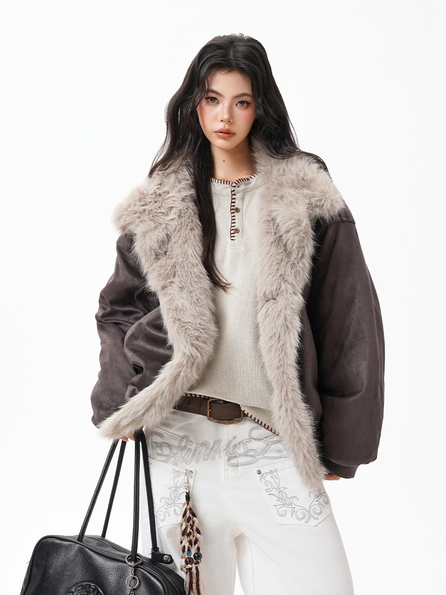 Fur Collar Suede Jacket BWA0002