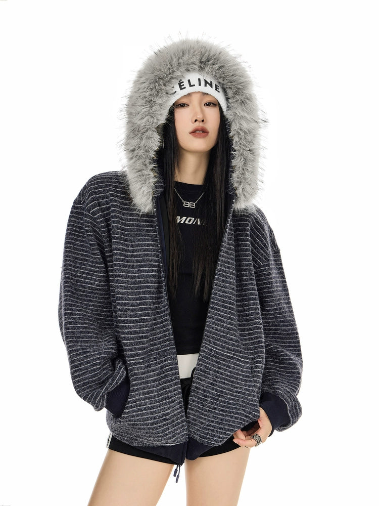 Thin Stripe Zip Hoodie ICM0118