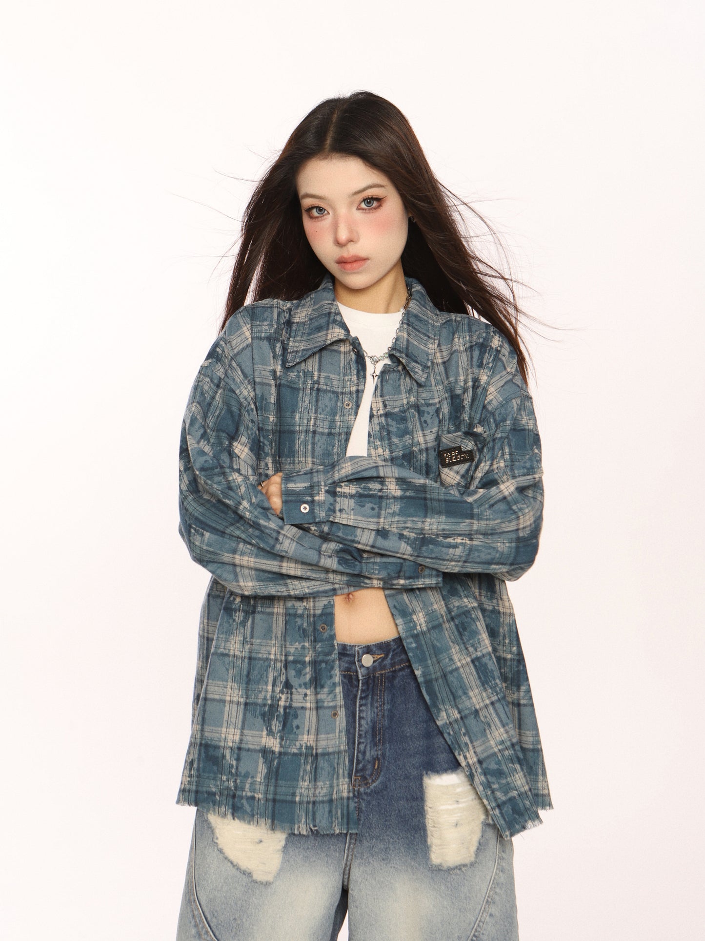 Retro Plaid Distressed Shirt BGS0044