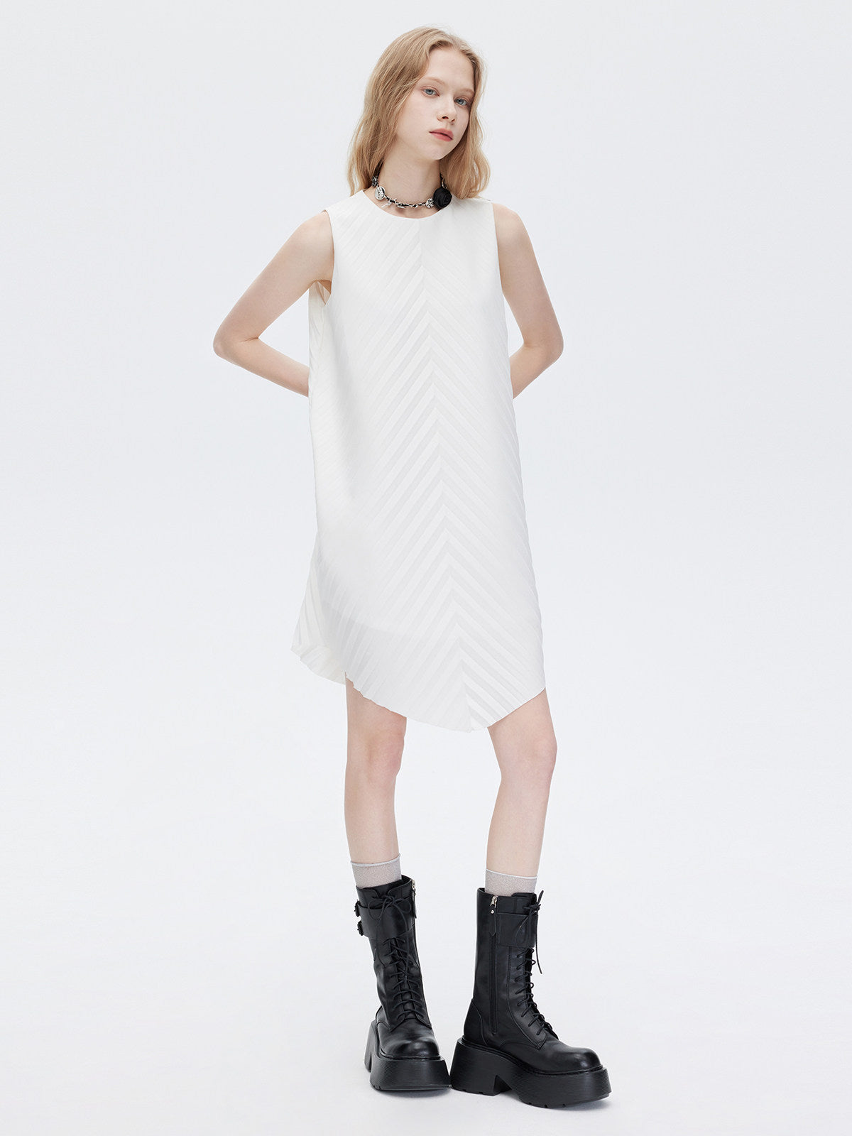 Bias Stitch Sleeveless Dress SHN0047