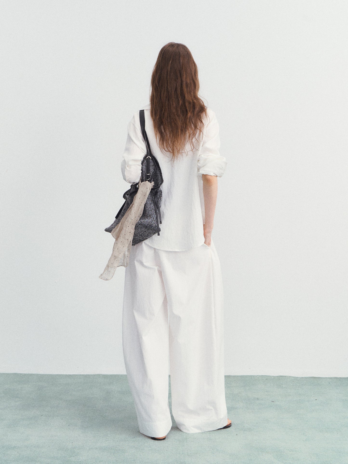 White Long Sleeve / Striped Knit Underwear SPY0032