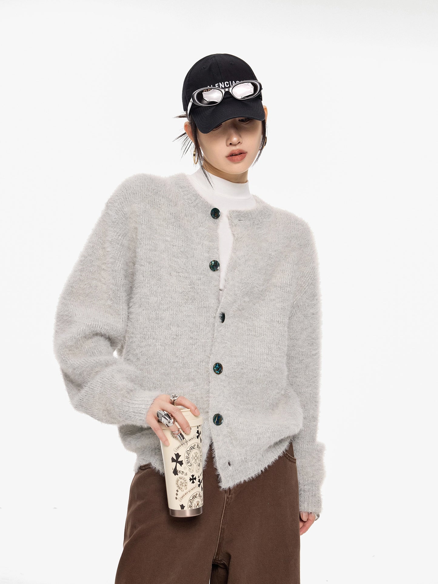 Round Neck Knit Cardigan ICM0101