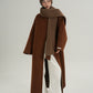 Collarless Coat with Checkered Scarf SRS0405