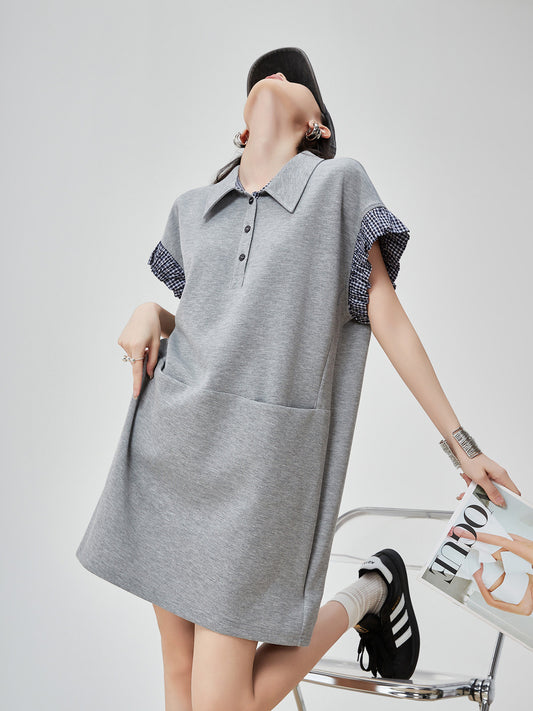 Gingham Check Polo Sweat Dress FER0206