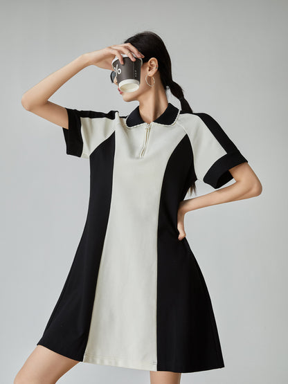 Bi-color Half-Zip Polo Dress FER0198