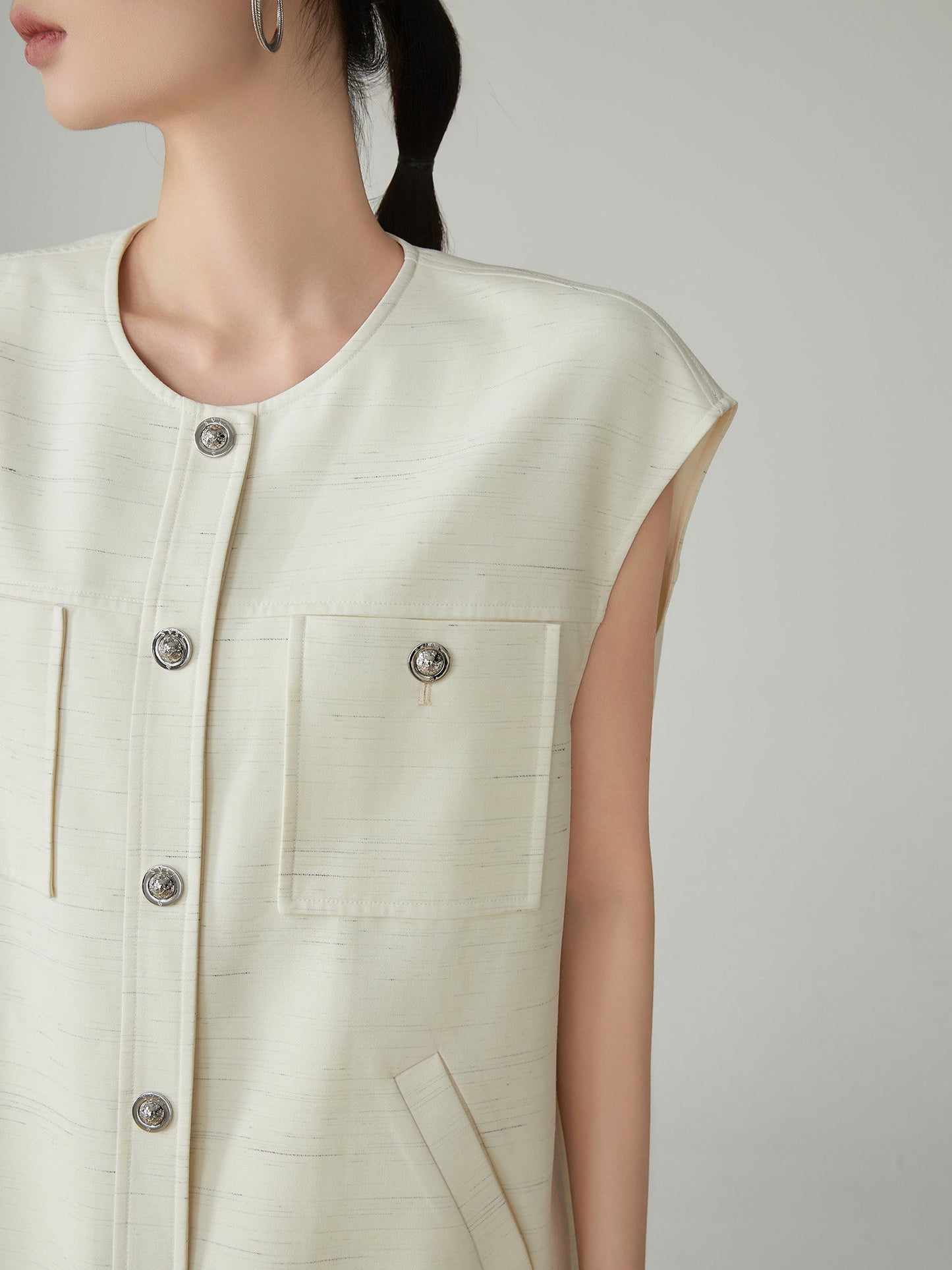Round Collarless Vest / Half Pants FER0344