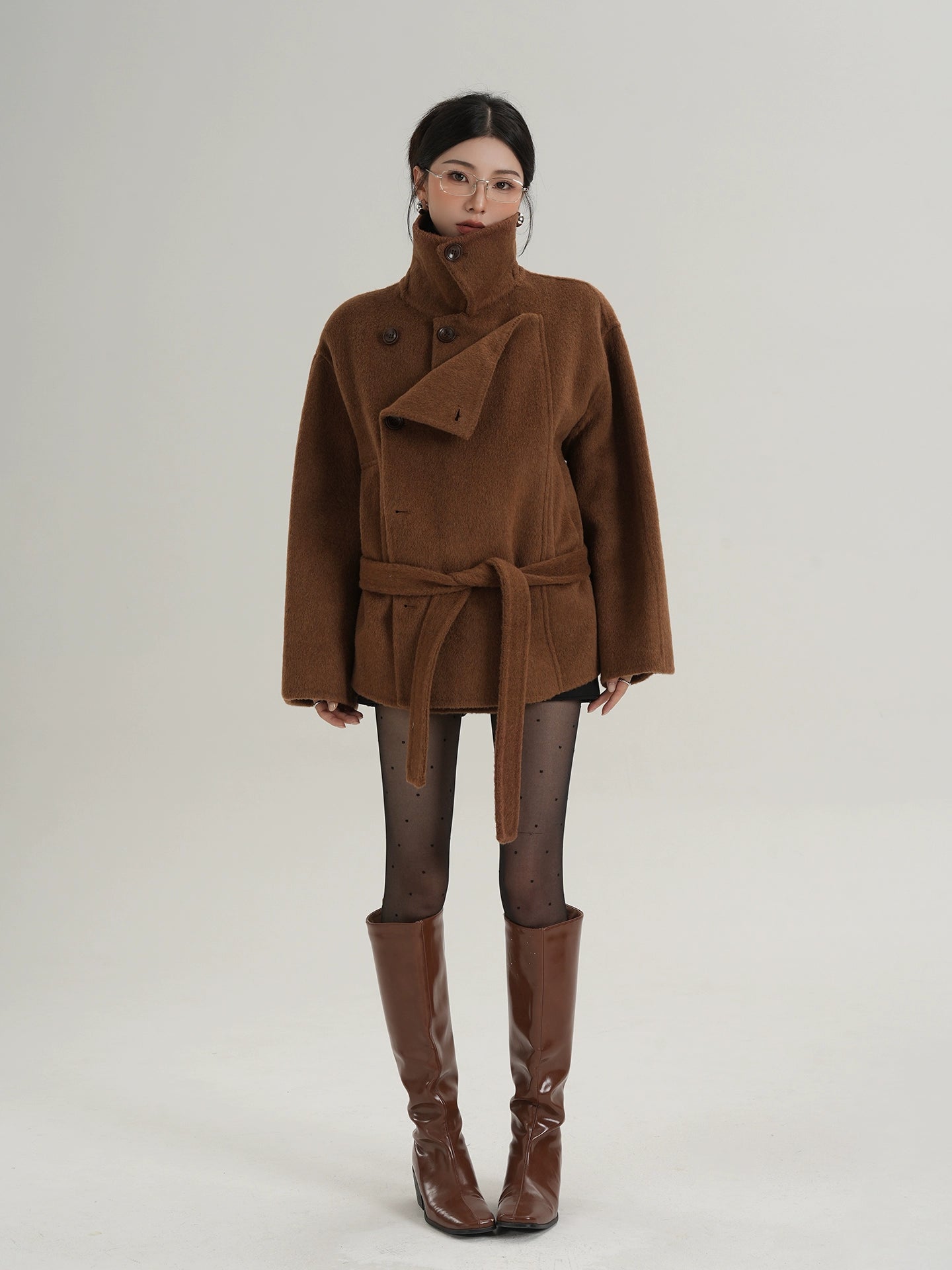 Stand Collar Wool Trench Coat SRS0376