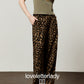 Leopard Graphic Short-Sleeve Cropped T-Shirt / Leopard Long Pants LLA0659